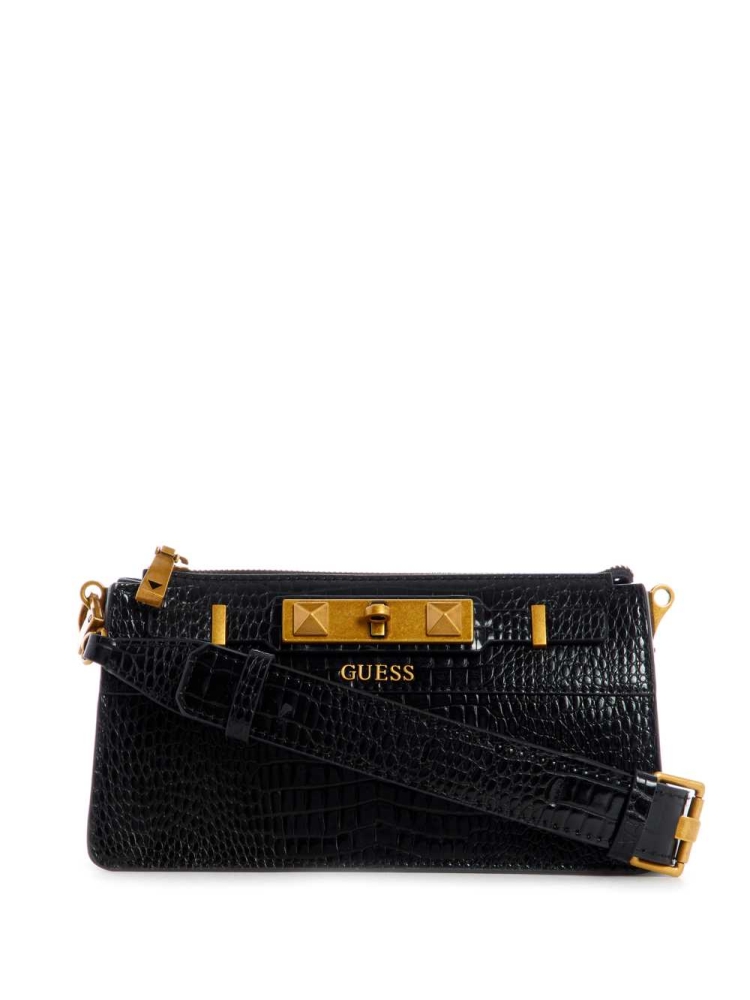 GUESS Raffie Mini Women\'s Crossbodies Black | UK8917GXK