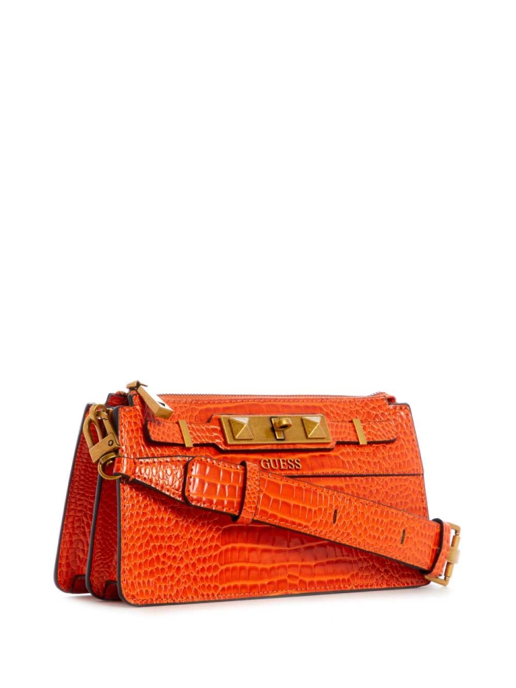 GUESS Raffie Mini Women's Crossbodies Orange | UK6892CBQ