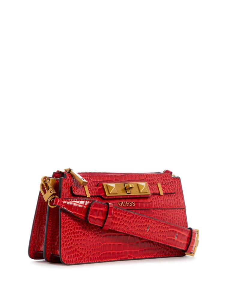 GUESS Raffie Mini Women's Crossbodies Red | UK8634LCH