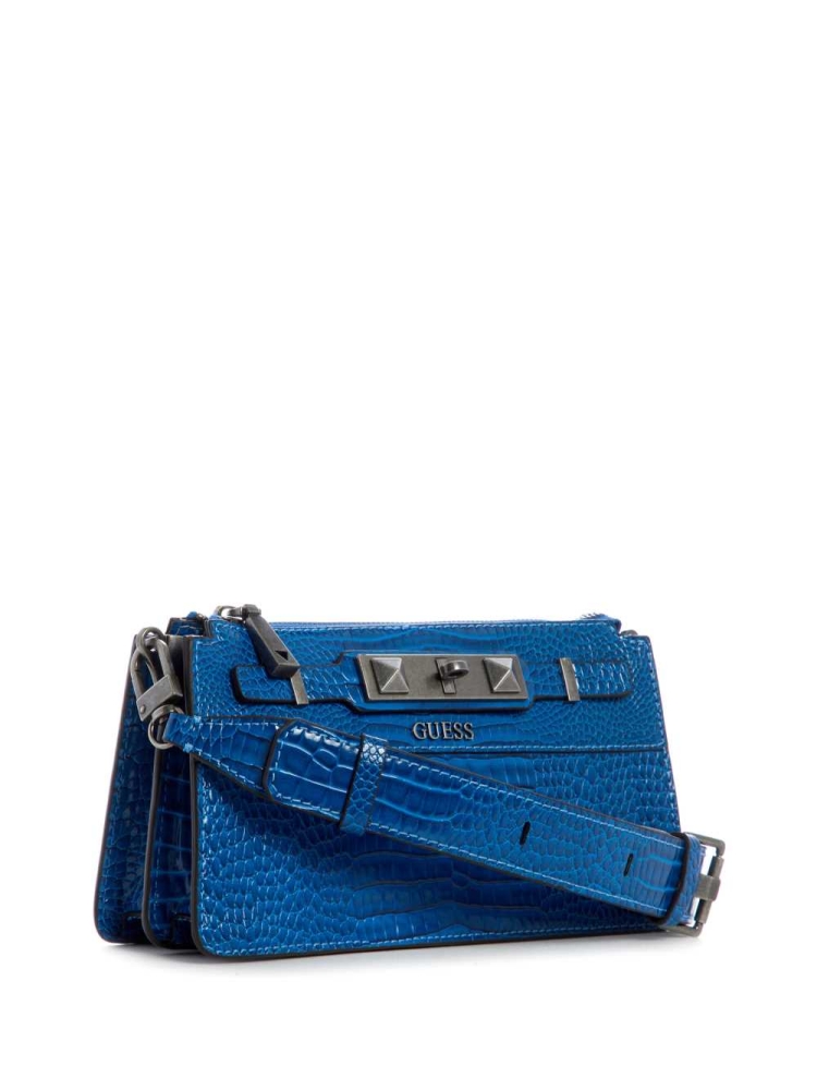 GUESS Raffie Mini Women's Crossbodies Royal | UK0164DOY