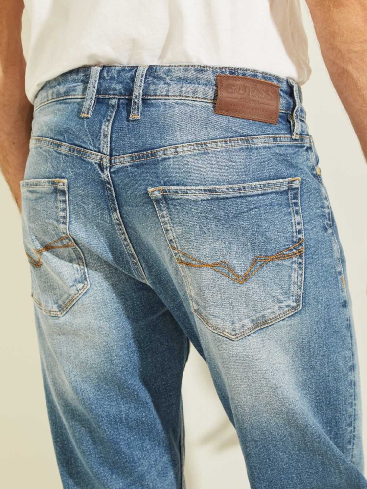 GUESS Regular Straight Faded Men's Jeans Wash | UK8037QTC