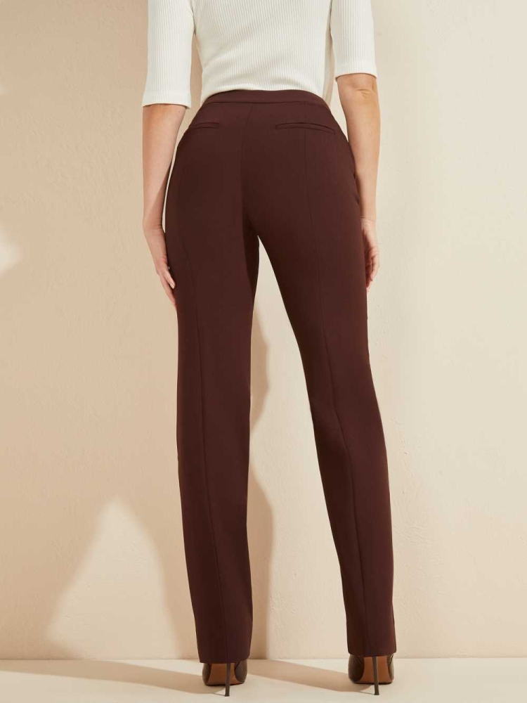 GUESS Sally Women's Pants Brown | UK4901KLU