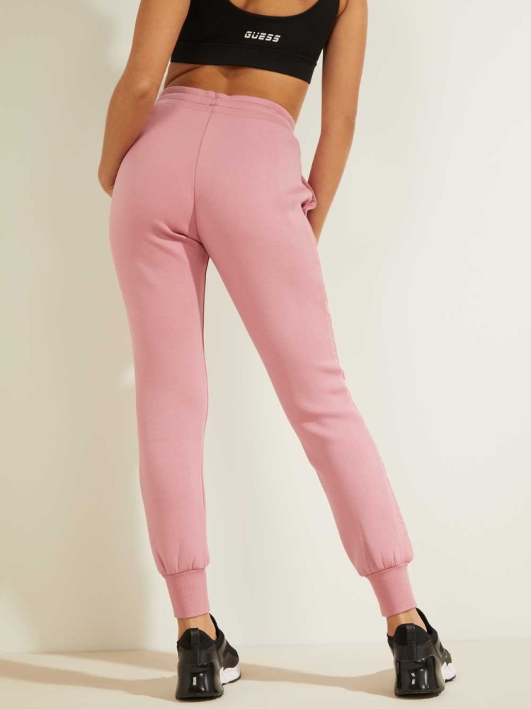 GUESS Scuba Logo Tape Women's Joggers Pink | UK0718FXI