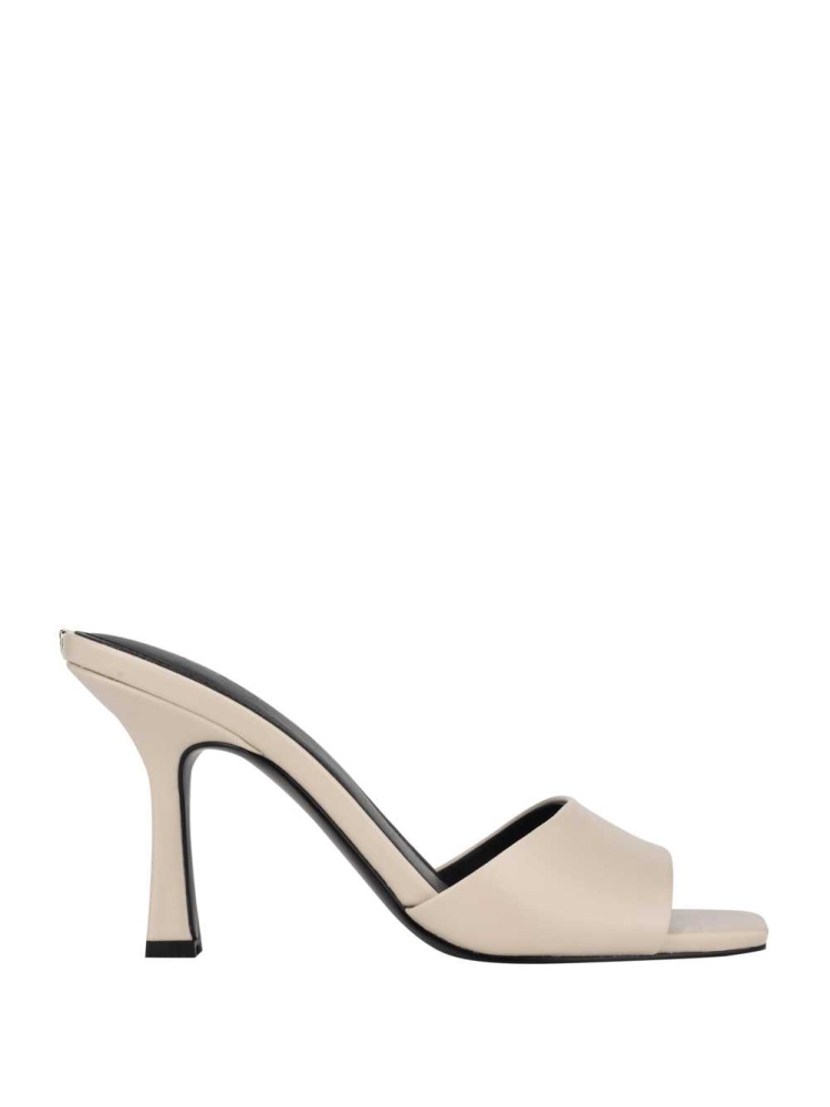 GUESS Seldie Square-Toe Mule Women's Dress Shoes White | UK1327RFZ