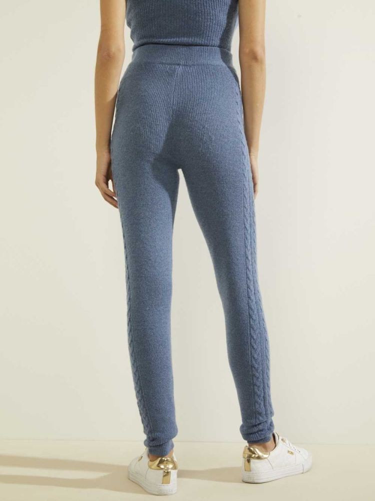 GUESS Serena Women's Leggings Blue | UK4609EYD