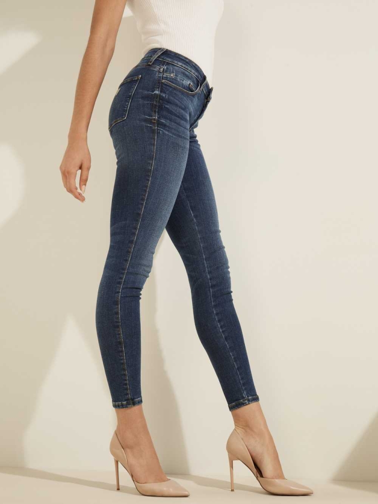 GUESS Sexy Curve Mid-Rise Skinny Women's Jeans Wash | UK1275CGE