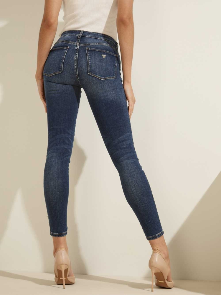 GUESS Sexy Curve Mid-Rise Skinny Women's Jeans Wash | UK1275CGE