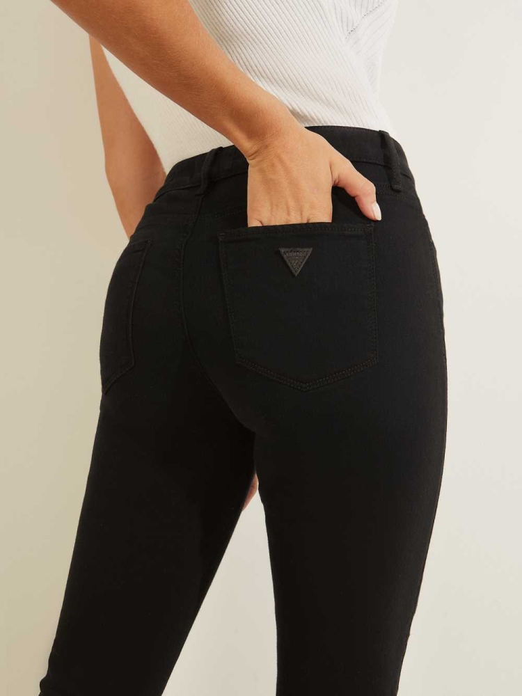 GUESS Sexy Curve Mid-Rise Skinny Women's Jeans Black | UK9702YVM