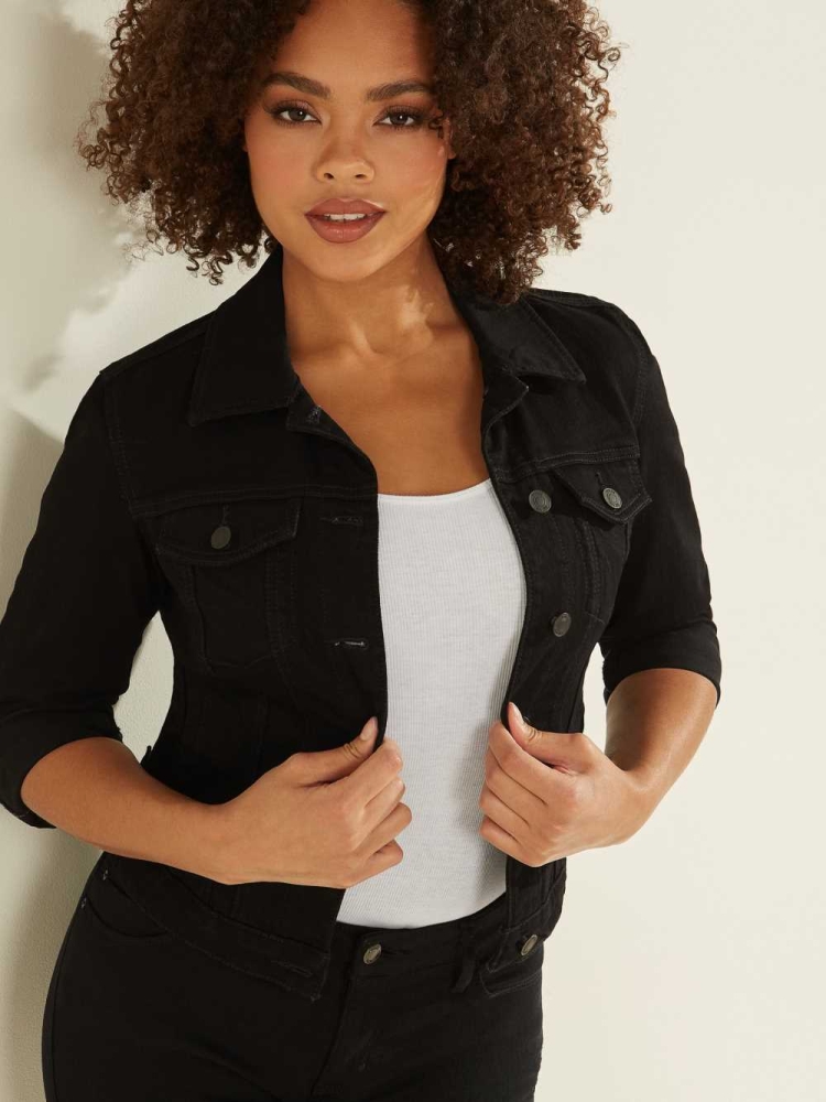 GUESS Sexy Trucker Women's Jackets Black | UK5923ELO