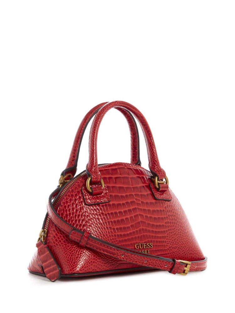 GUESS Shilah Small Dome Women's Crossbodies Red | UK6934OUK