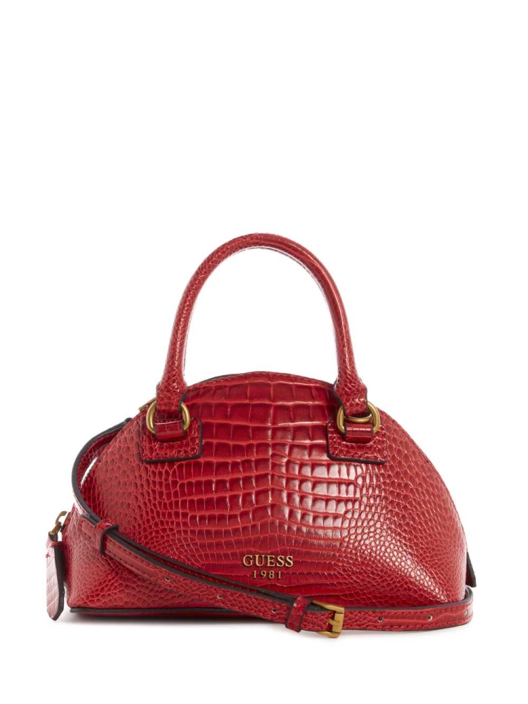 GUESS Shilah Small Dome Women\'s Crossbodies Red | UK6934OUK