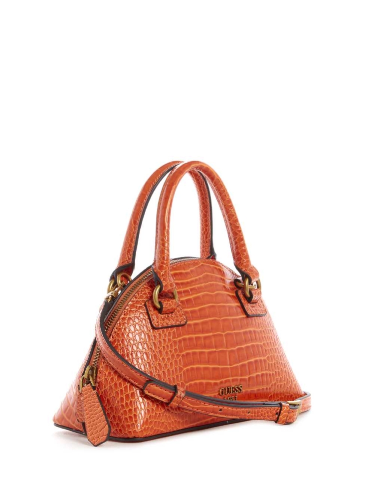 GUESS Shilah Small Dome Women's Crossbodies Orange | UK7216HQJ