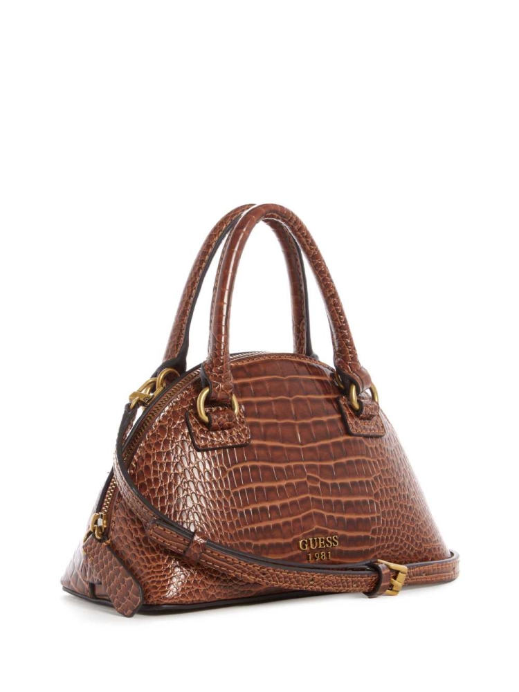 GUESS Shilah Small Dome Women's Crossbodies Brown | UK9358LMW