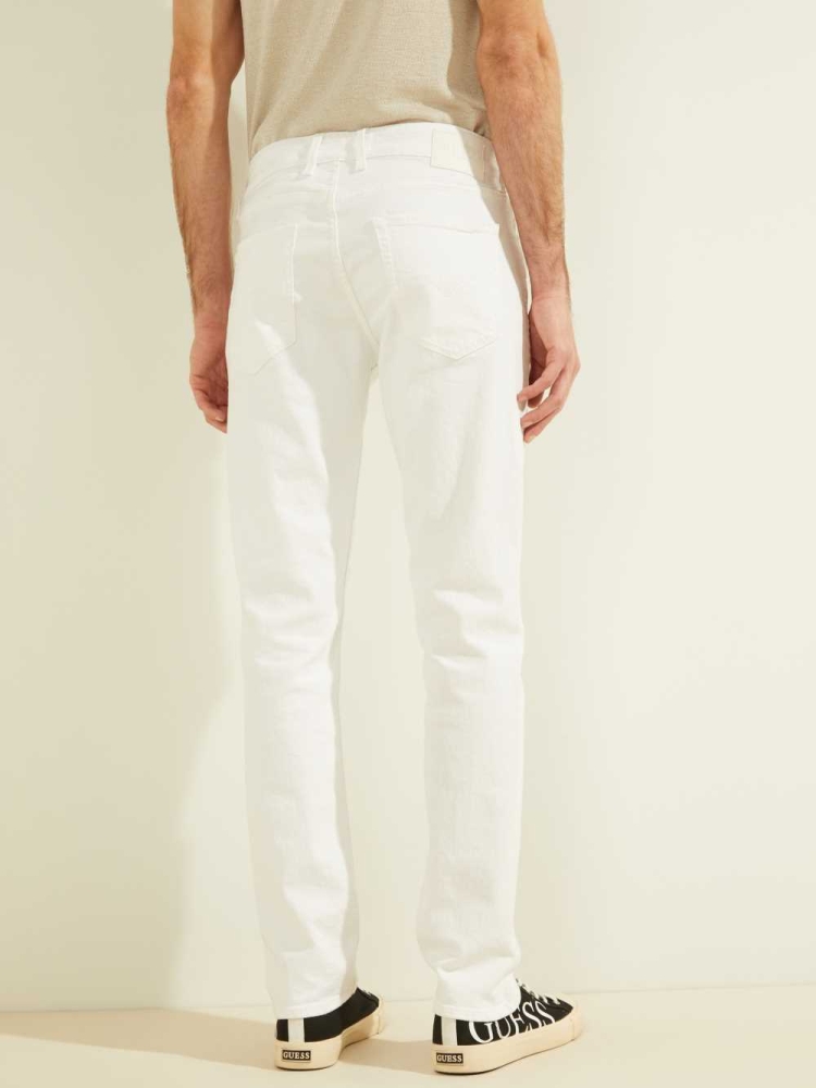 GUESS Slim Tapered Men's Jeans White | UK5274UGK