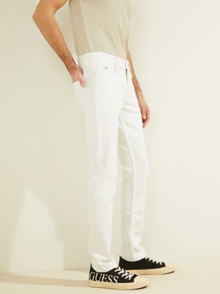 GUESS Slim Tapered Men's Jeans White | UK5274UGK