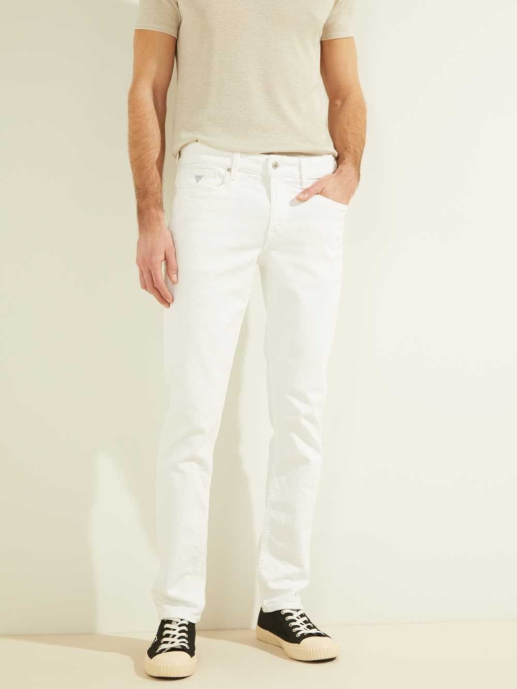 GUESS Slim Tapered Men\'s Jeans White | UK5274UGK