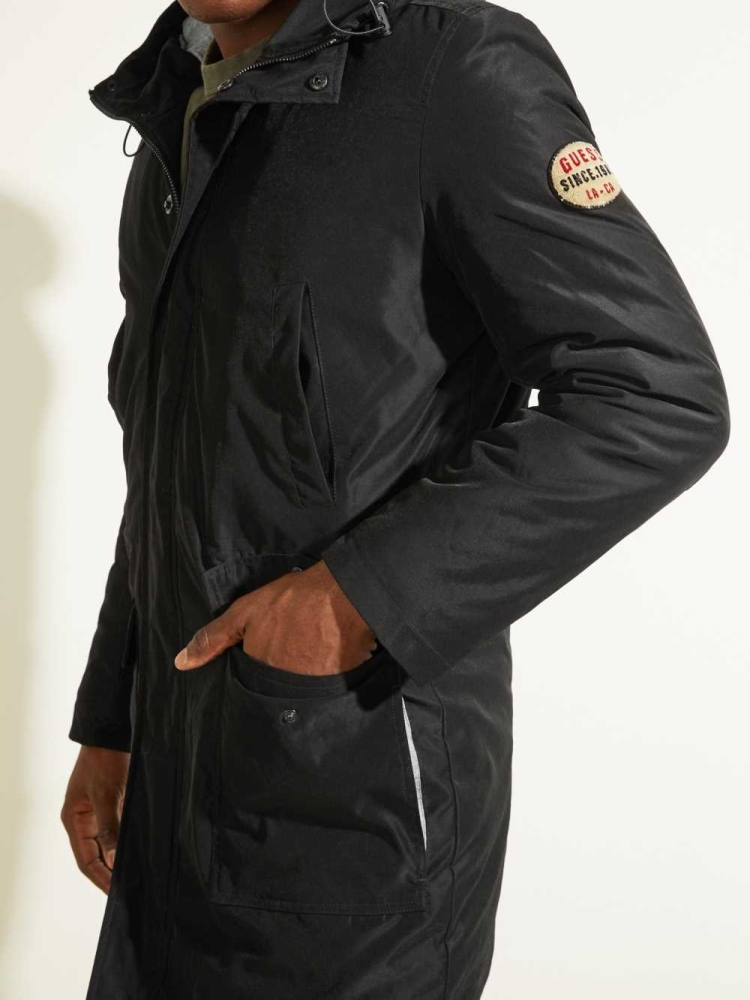 GUESS Softshell Utility Men's Parka Jackets Black | UK9587NTC