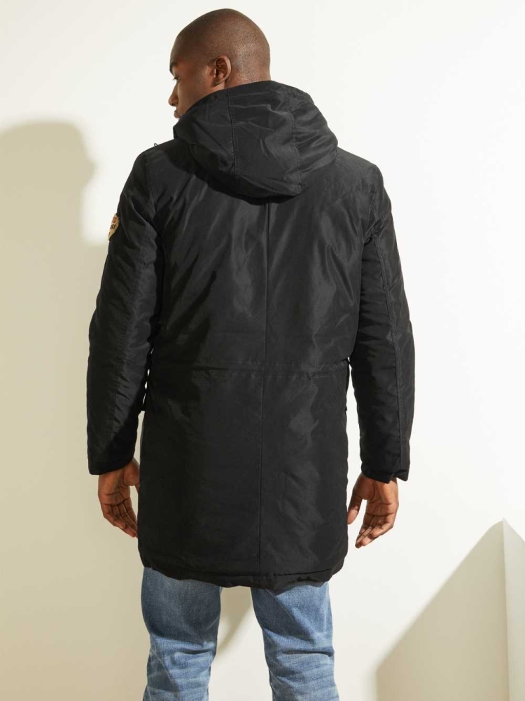 GUESS Softshell Utility Men's Parka Jackets Black | UK9587NTC