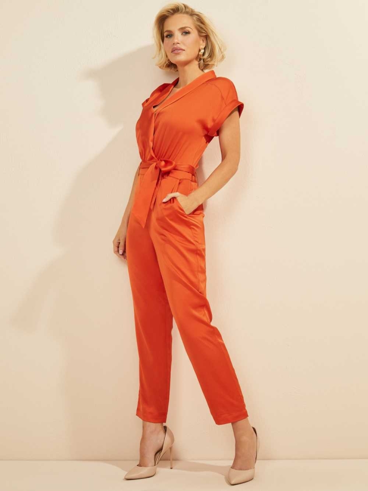 GUESS Sophie Women's Jumpsuits Orange | UK0781MAU