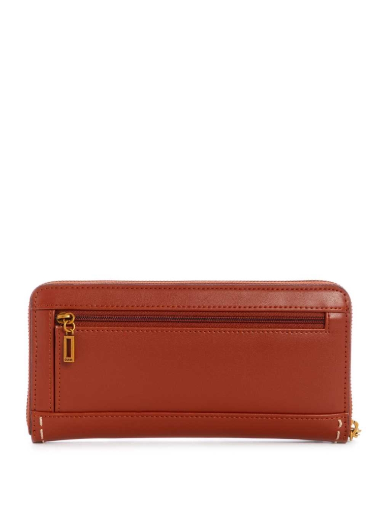 GUESS Stephi Large Zip-Around Women's Wallets Burgundy | UK3605NYM