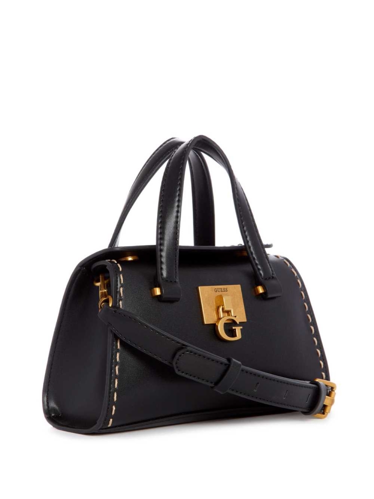 GUESS Stephi Mini Women's Satchels Black | UK6459SYU