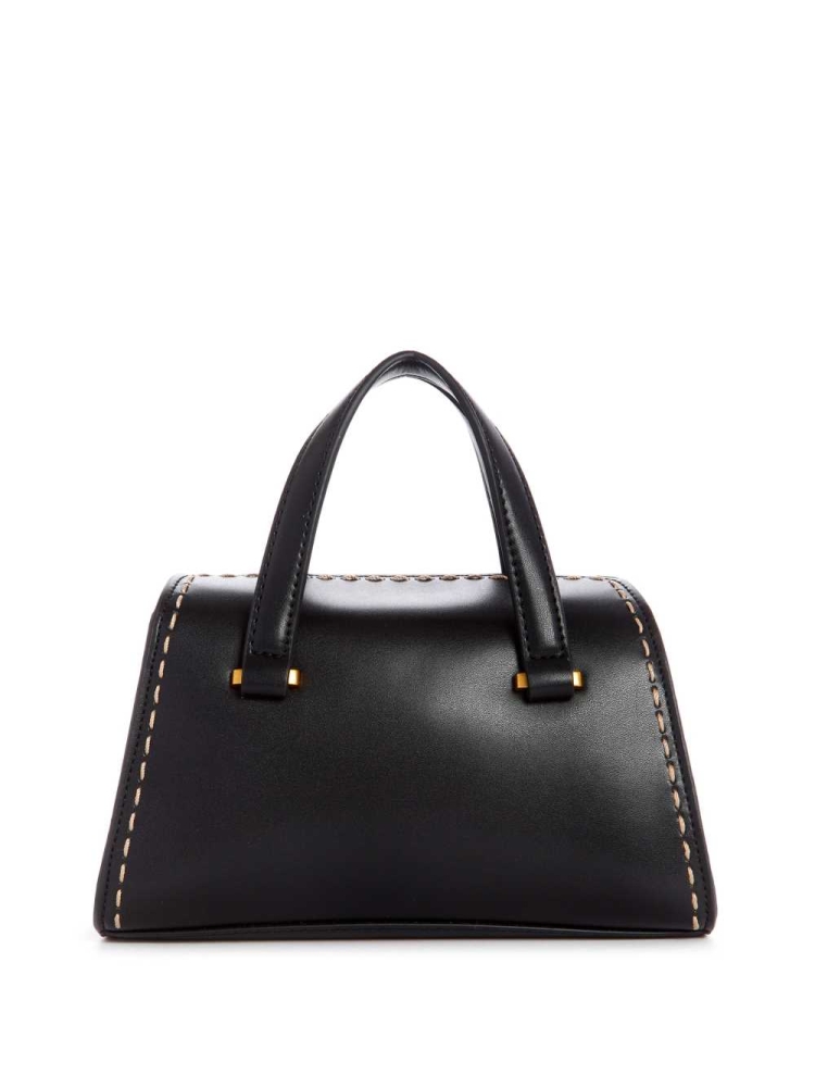 GUESS Stephi Mini Women's Satchels Black | UK6459SYU