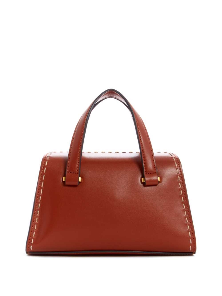 GUESS Stephi Mini Women's Satchels Burgundy | UK4730SJD