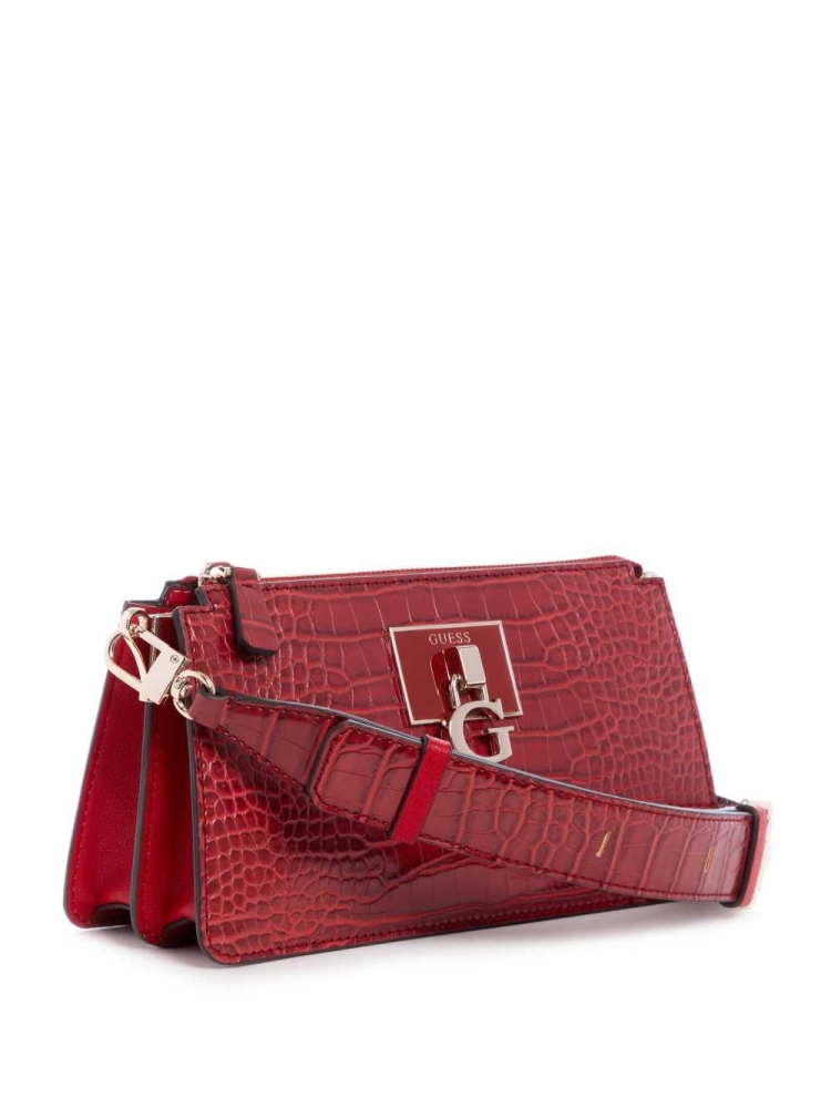 GUESS Stephi Mini Zip Women's Crossbodies Red | UK7658BSI