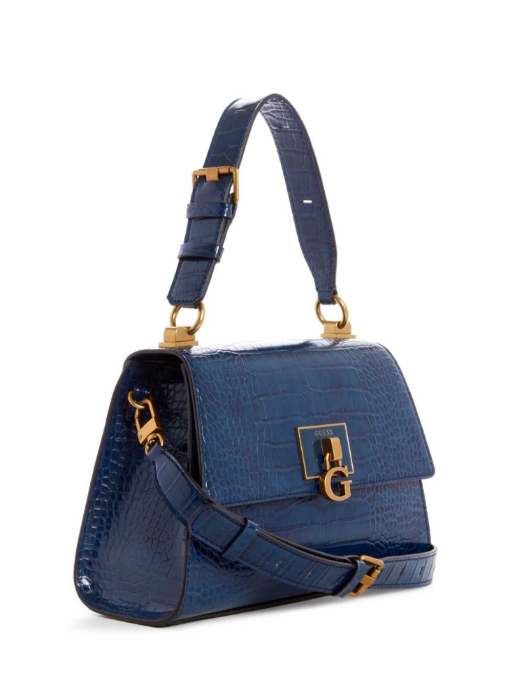 GUESS Stephi Top-Handle Flap Women's Crossbodies Blue | UK0462CQR