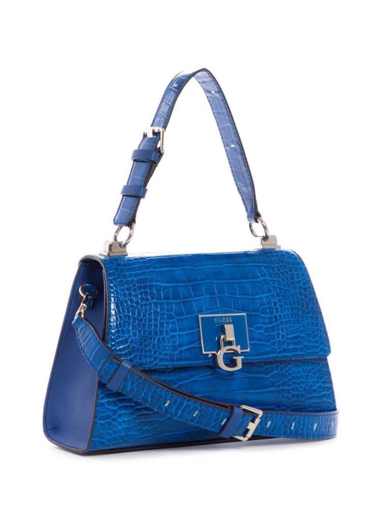 GUESS Stephi Top-Handle Flap Women's Crossbodies Blue | UK4792TPF