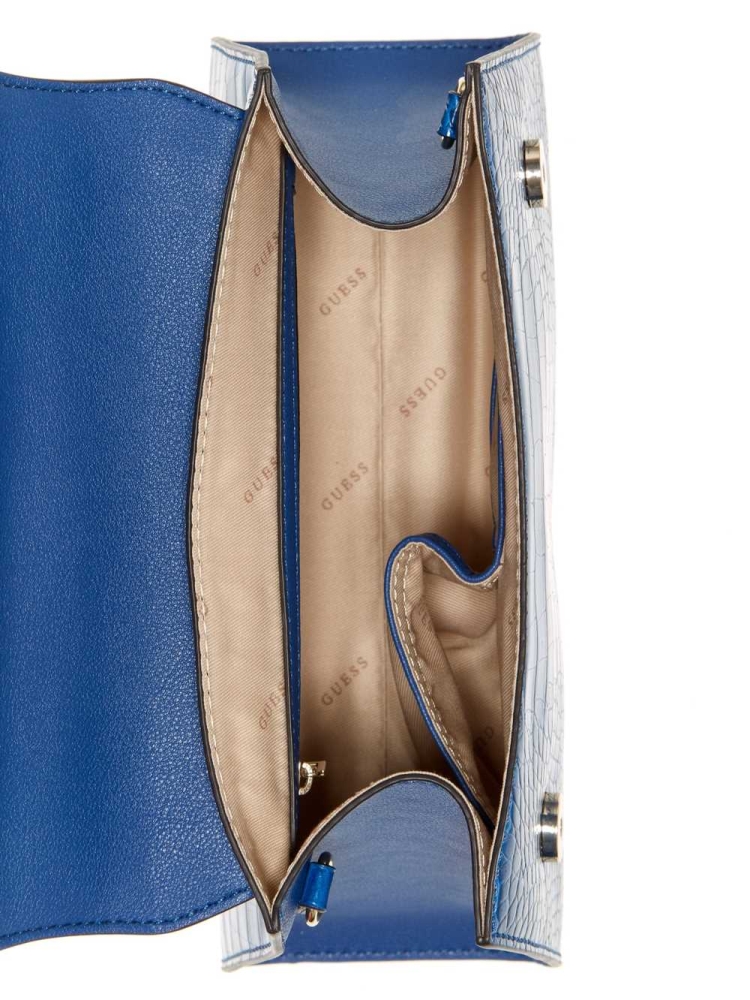 GUESS Stephi Top-Handle Flap Women's Crossbodies Blue | UK4792TPF