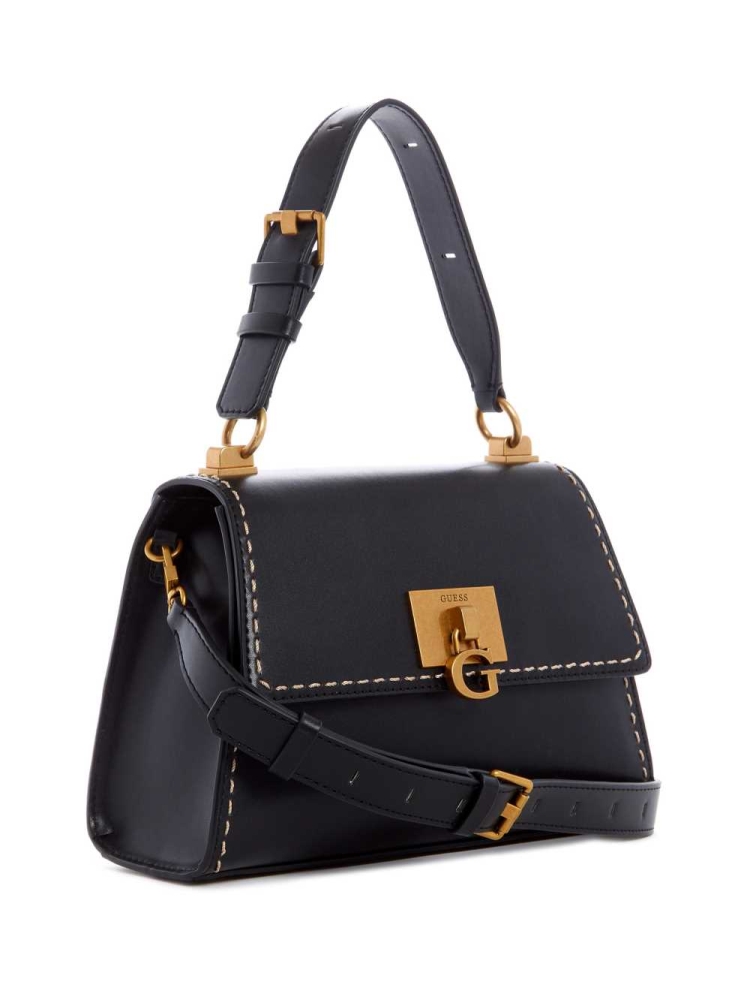 GUESS Stephi Top-Handle Women's Shoulder Bags Black | UK7102DWI