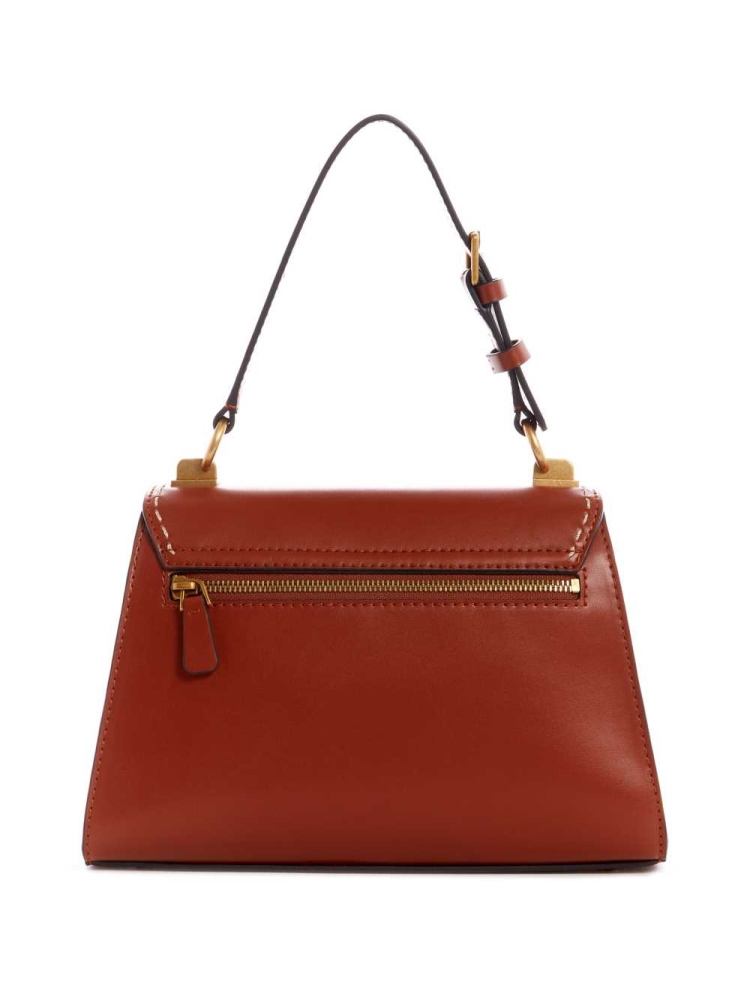 GUESS Stephi Top-Handle Women's Shoulder Bags Burgundy | UK9851JAZ