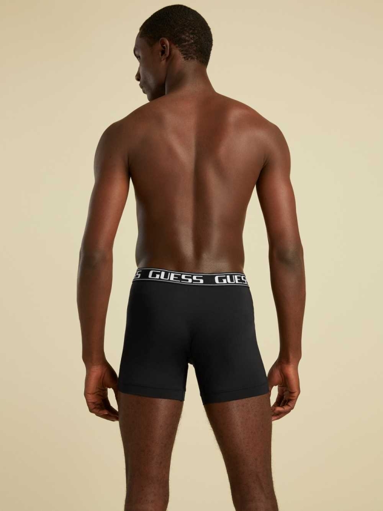 GUESS Summer Games Sport Boxer Briefs Men's Underwear Black | UK4167VBZ