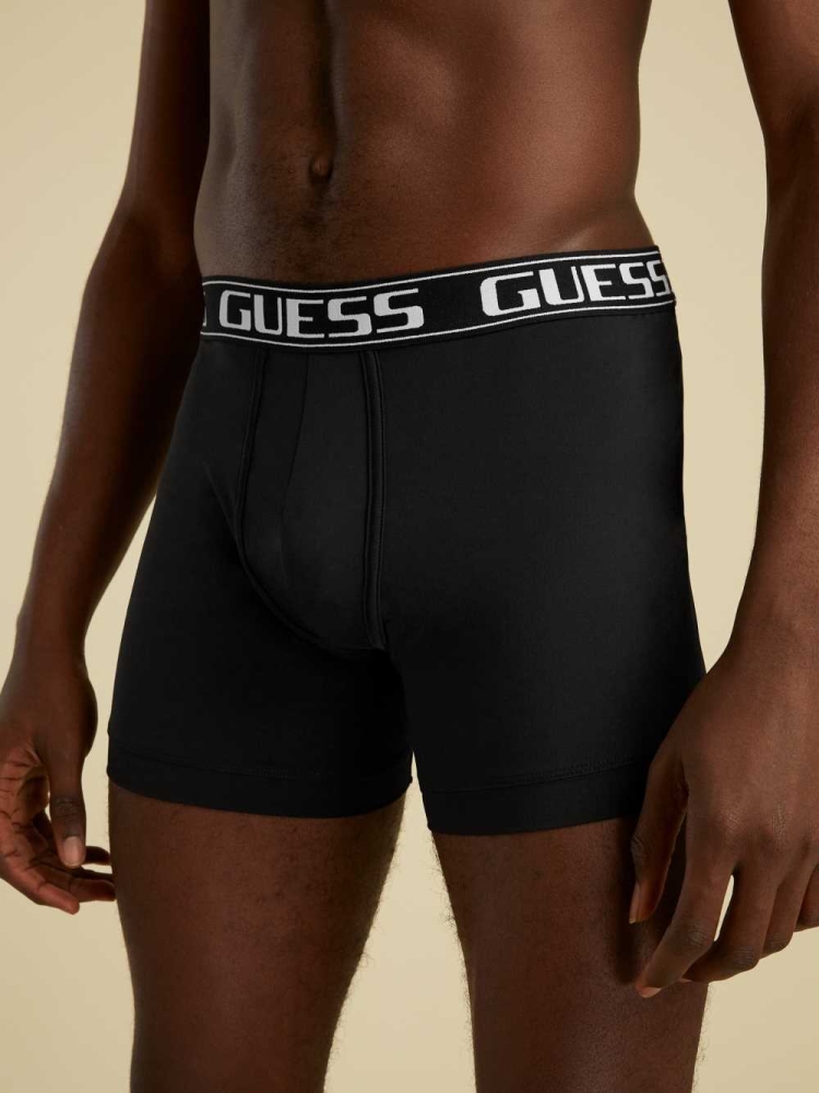 GUESS Summer Games Sport Boxer Briefs Men's Underwear Black | UK4167VBZ