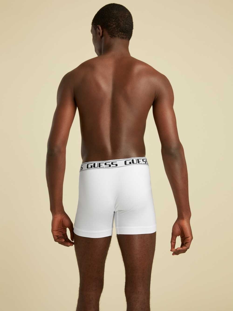 GUESS Summer Games Sport Boxer Briefs Men's Underwear White | UK5289QAD