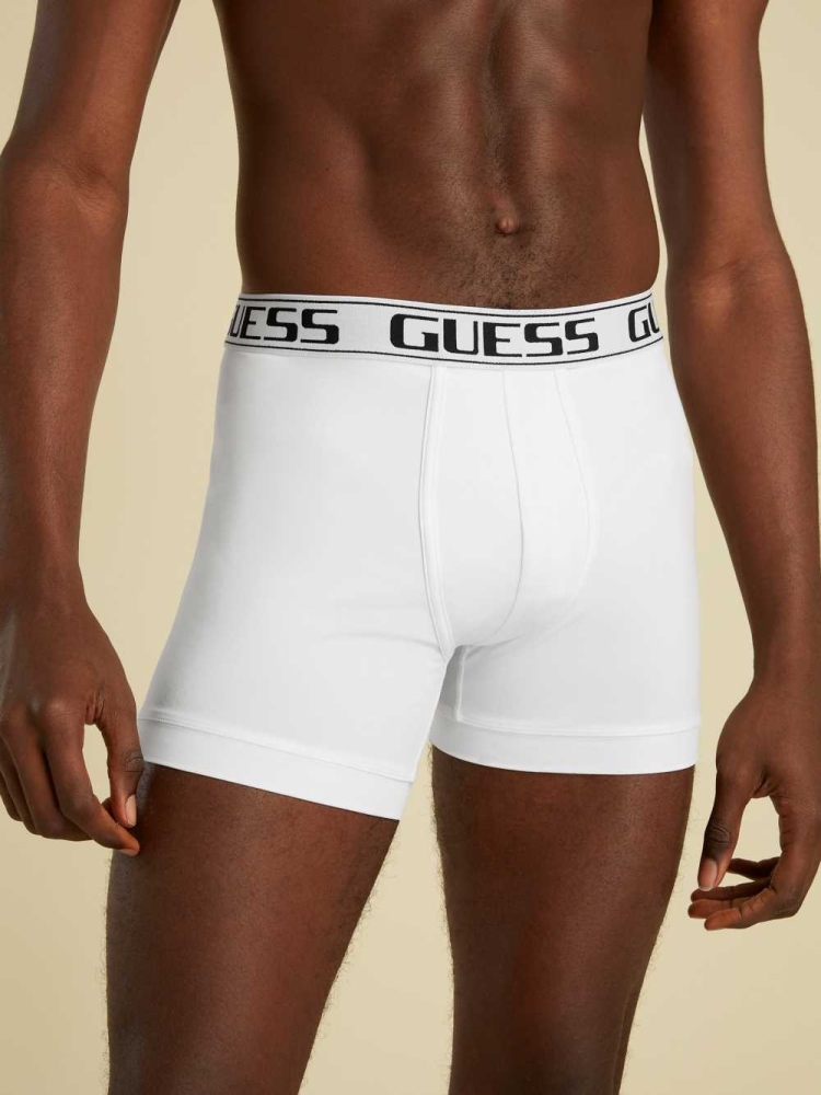 GUESS Summer Games Sport Boxer Briefs Men's Underwear White | UK5289QAD