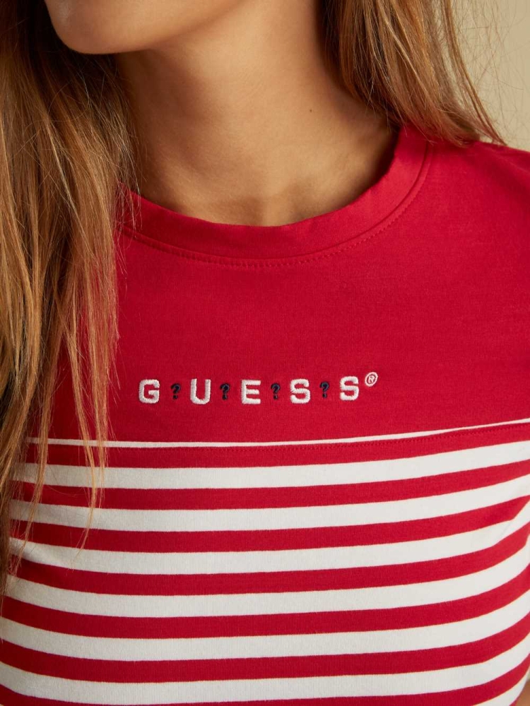 GUESS Summer Games Striped Women's Dresses Red | UK6342QXR