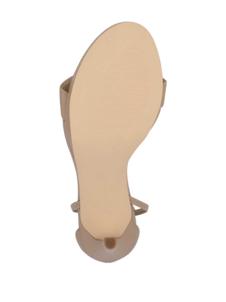 GUESS Tecru T-Strap Stilettos Women's Heels Sandals Beige | UK3720VEQ