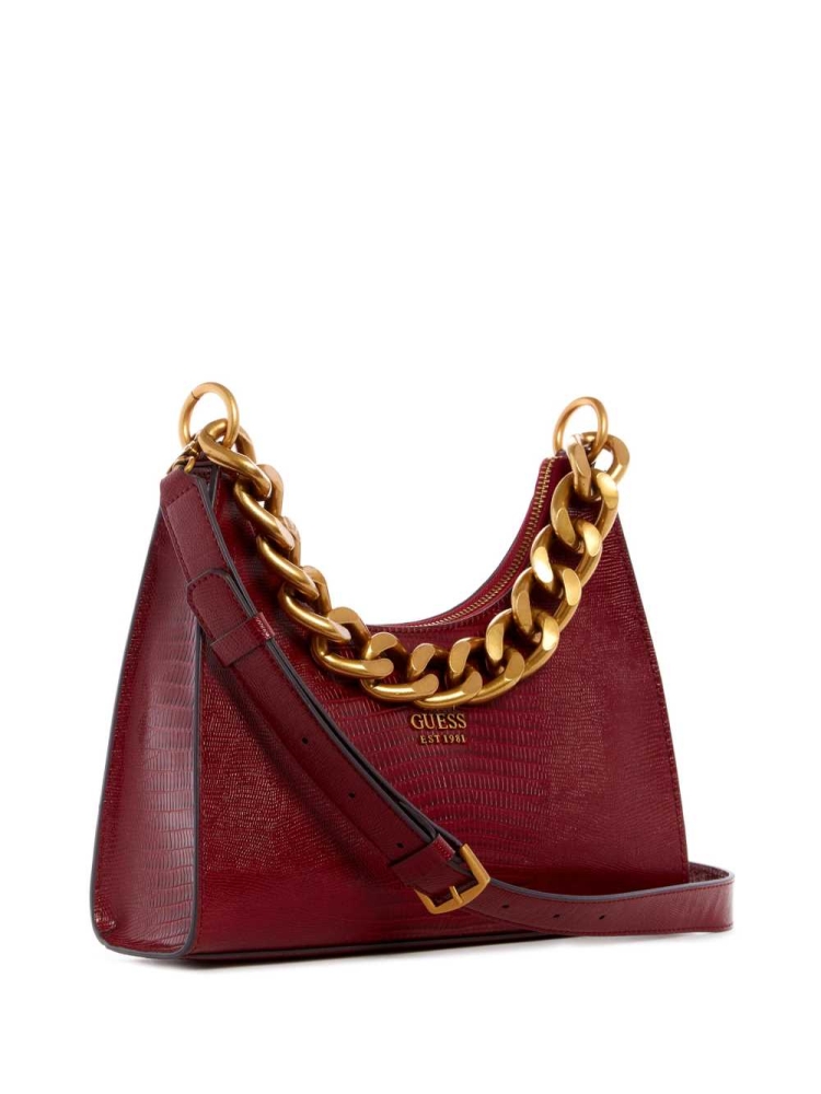 GUESS Tullia Hobo Women's Crossbodies Red | UK3057DWS