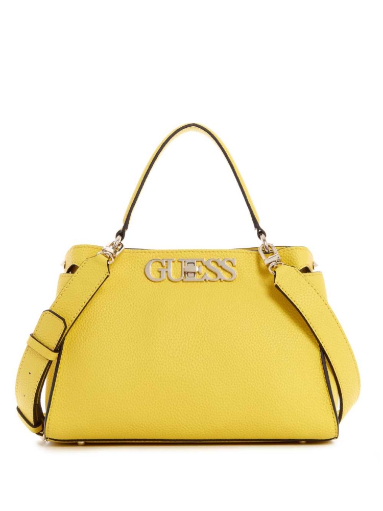 GUESS Uptown Chic Turnlock Women\'s Satchels Yellow | UK7915RYK