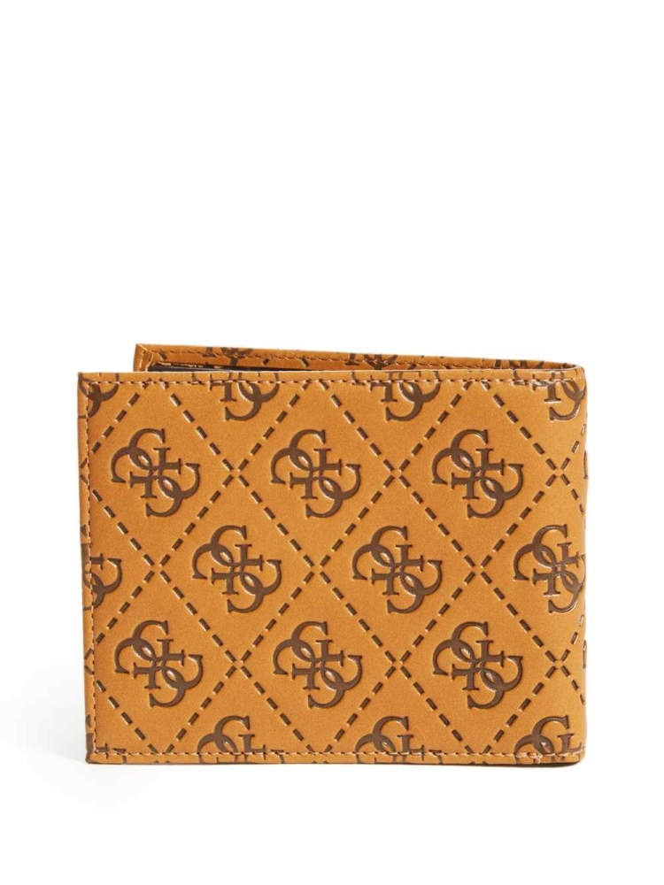 GUESS Vezzola Embossed Billfold Women's Wallets Brown | UK0247YVR