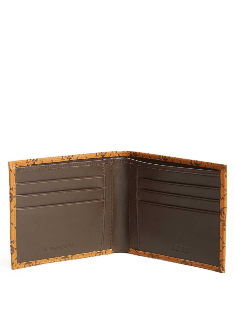 GUESS Vezzola Embossed Billfold Women's Wallets Brown | UK0247YVR